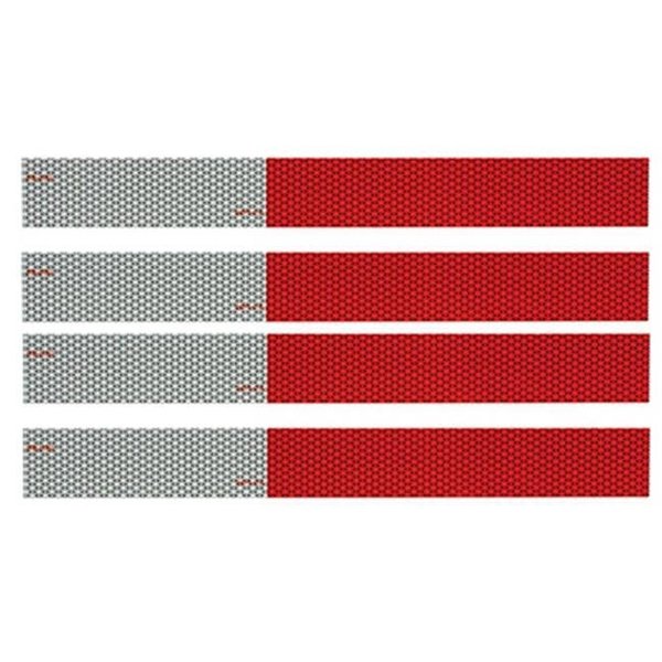 Overtime UL465004 12 in. Red & Silver Reflective Tape - 4 Pack OV597886